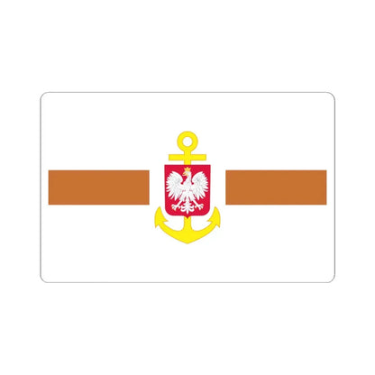 POL service flag brown (Poland) STICKER Vinyl Kiss-Cut Decal 6 Inch White - The Sticker Space