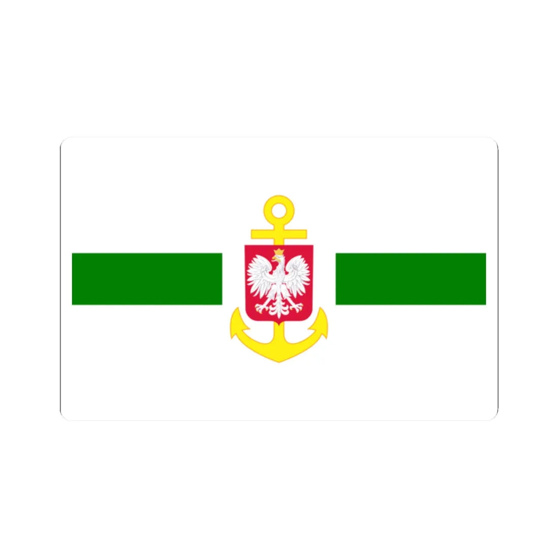 POL service flag green (Poland) STICKER Vinyl Kiss-Cut Decal 2 Inch White - The Sticker Space
