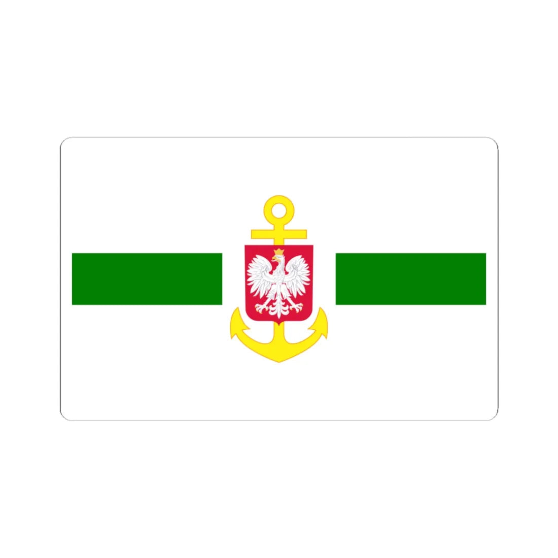 POL service flag green (Poland) STICKER Vinyl Kiss-Cut Decal 3 Inch White - The Sticker Space