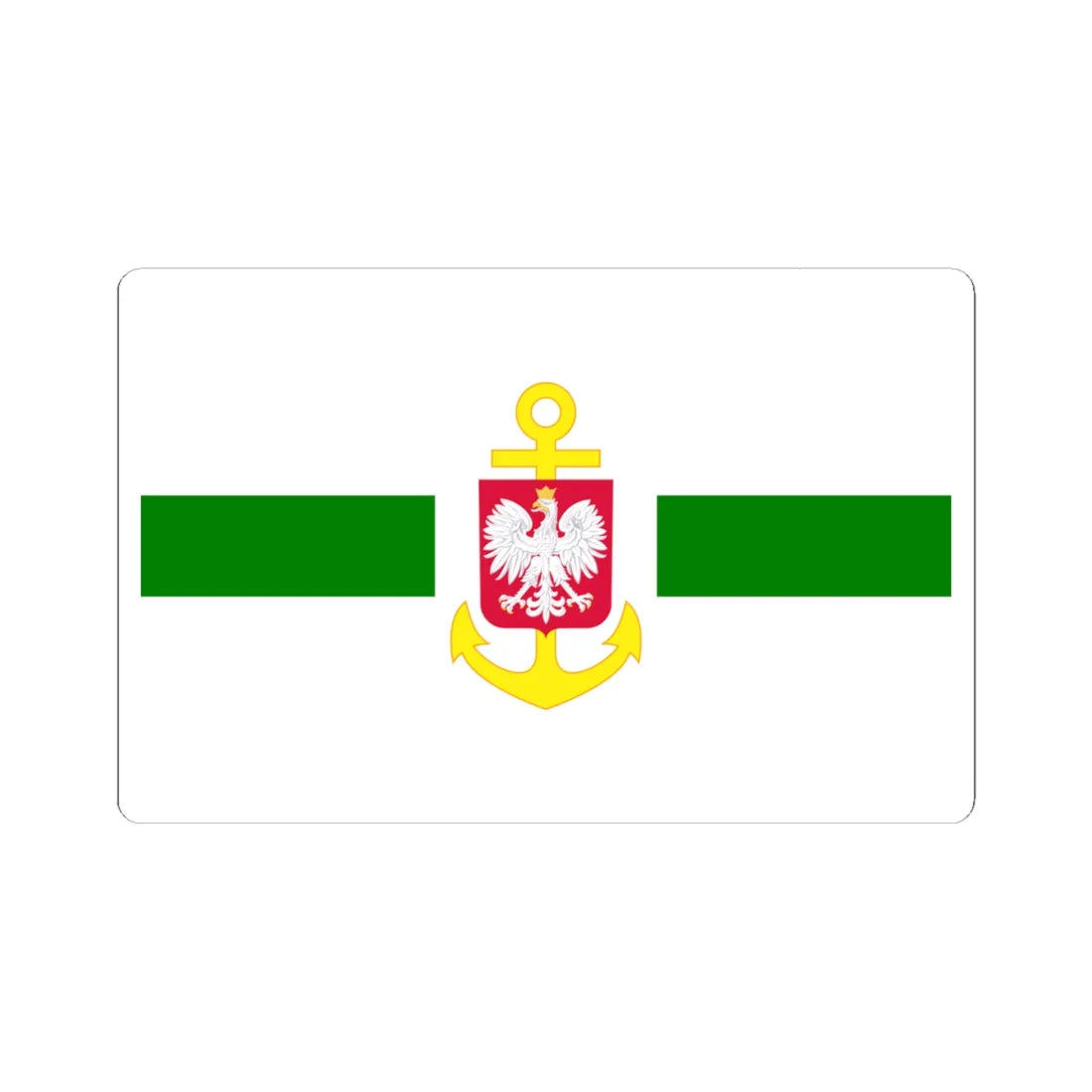 POL service flag green (Poland) STICKER Vinyl Kiss-Cut Decal 4 Inch White - The Sticker Space