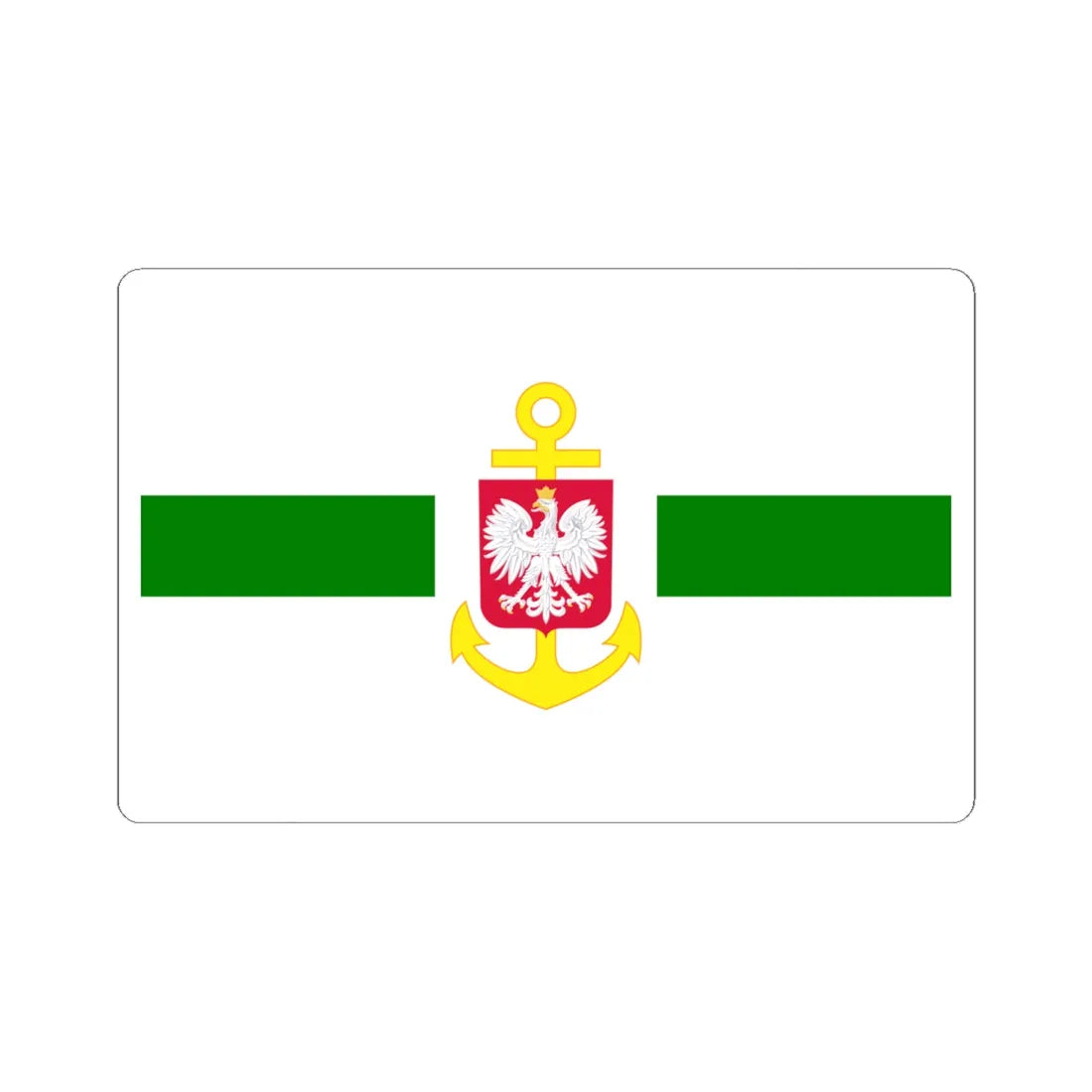 POL service flag green (Poland) STICKER Vinyl Kiss-Cut Decal 6 Inch White - The Sticker Space