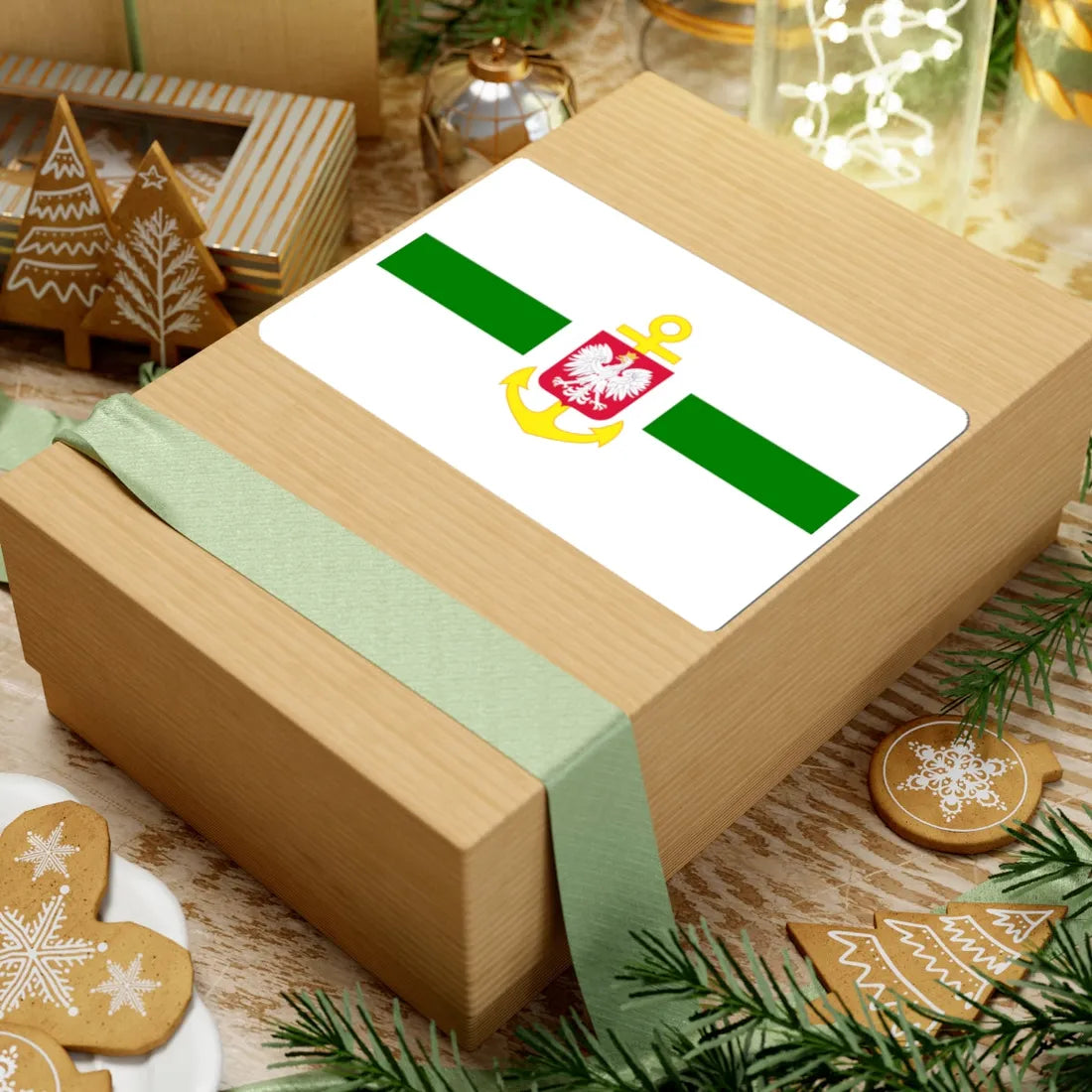 POL service flag green (Poland) STICKER Vinyl Kiss-Cut Decal - The Sticker Space