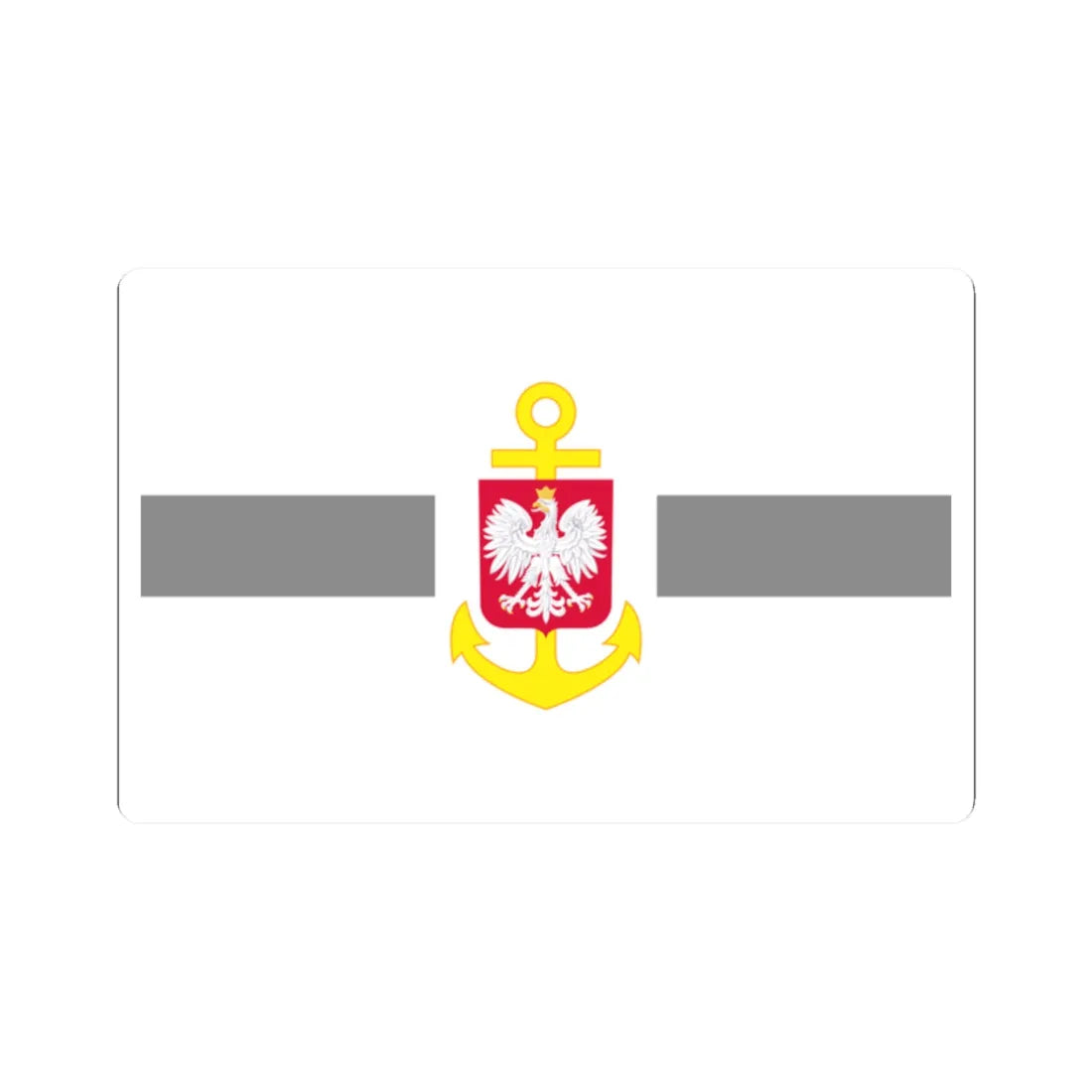 POL service flag grey (Poland) STICKER Vinyl Kiss-Cut Decal 2 Inch White - The Sticker Space