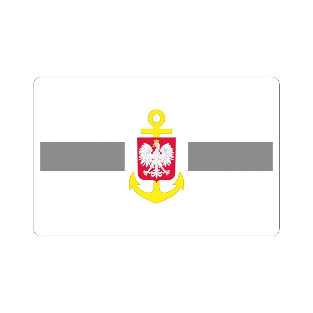 POL service flag grey (Poland) STICKER Vinyl Kiss-Cut Decal 3 Inch White - The Sticker Space