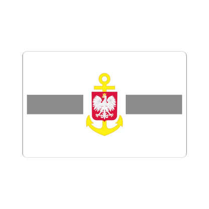 POL service flag grey (Poland) STICKER Vinyl Kiss-Cut Decal 3 Inch White - The Sticker Space
