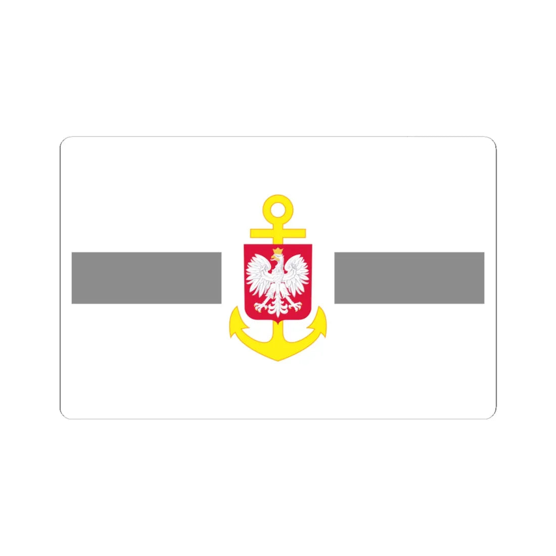 POL service flag grey (Poland) STICKER Vinyl Kiss-Cut Decal 4 Inch White - The Sticker Space