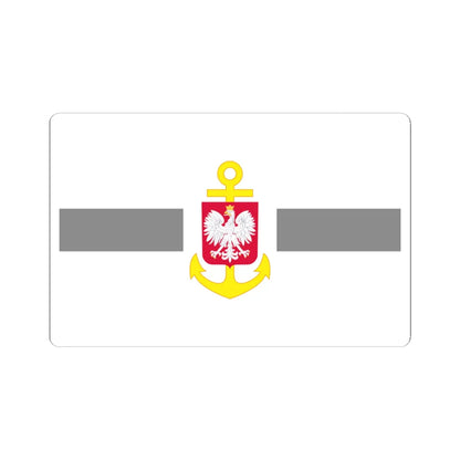 POL service flag grey (Poland) STICKER Vinyl Kiss-Cut Decal 4 Inch White - The Sticker Space