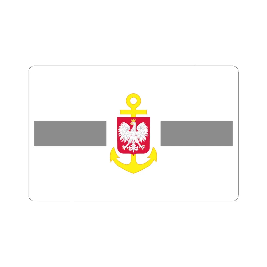 POL service flag grey (Poland) STICKER Vinyl Kiss-Cut Decal 6 Inch White - The Sticker Space
