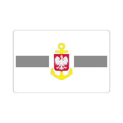 POL service flag grey (Poland) STICKER Vinyl Kiss-Cut Decal 6 Inch White - The Sticker Space