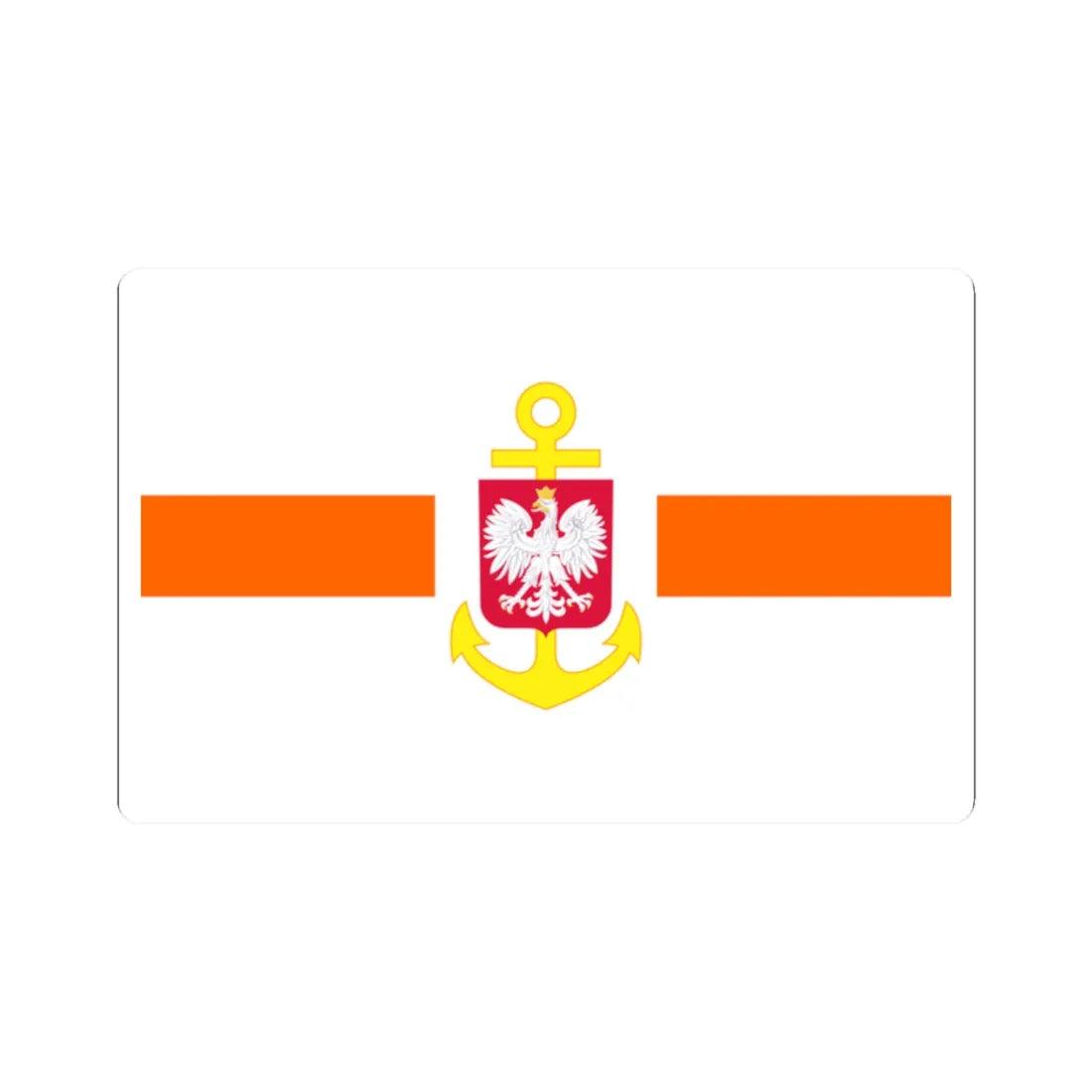 POL service flag orange (Poland) STICKER Vinyl Kiss-Cut Decal 2 Inch White - The Sticker Space