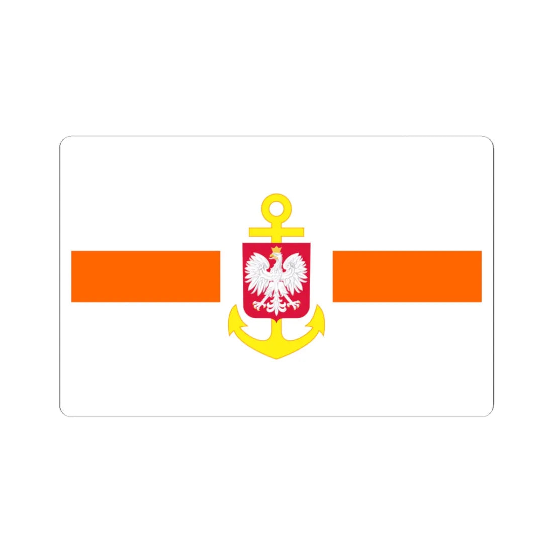 POL service flag orange (Poland) STICKER Vinyl Kiss-Cut Decal 3 Inch White - The Sticker Space