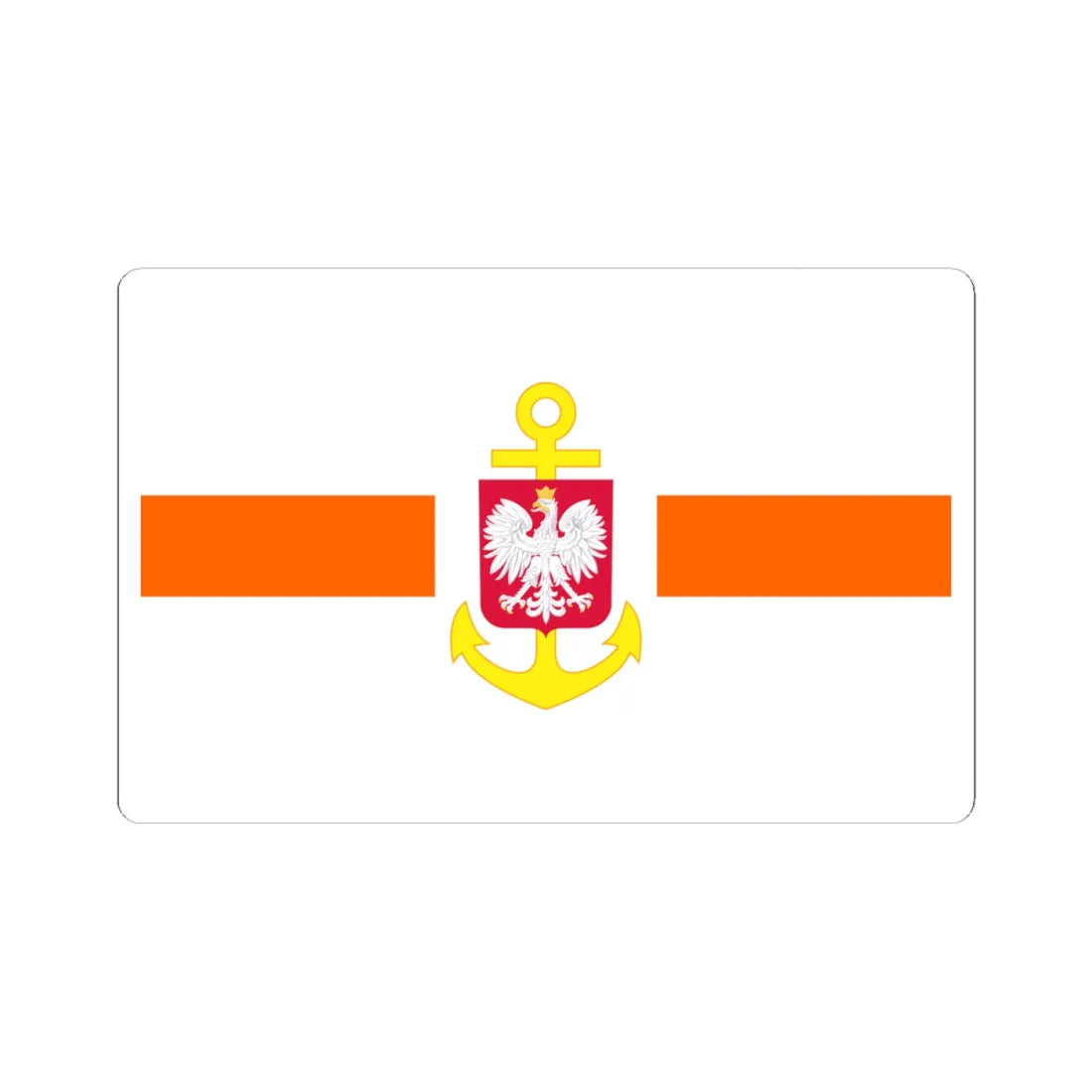 POL service flag orange (Poland) STICKER Vinyl Kiss-Cut Decal 4 Inch White - The Sticker Space