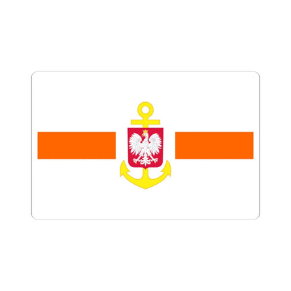 POL service flag orange (Poland) STICKER Vinyl Kiss-Cut Decal 4 Inch White - The Sticker Space