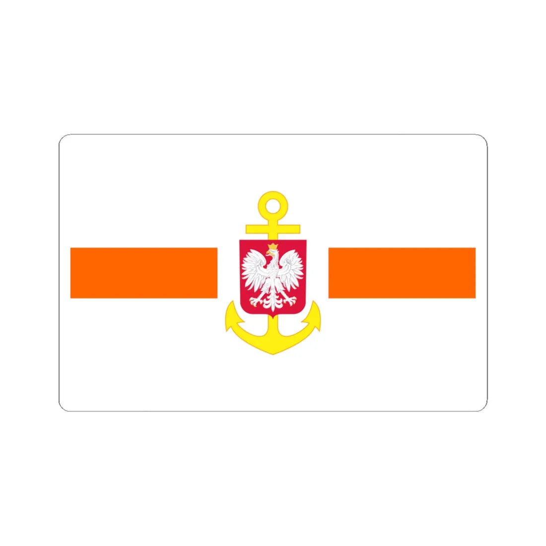 POL service flag orange (Poland) STICKER Vinyl Kiss-Cut Decal 6 Inch White - The Sticker Space