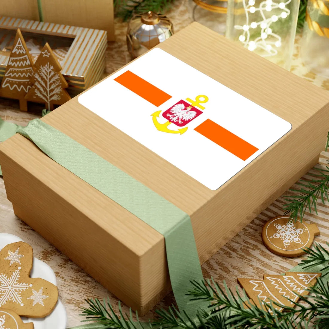 POL service flag orange (Poland) STICKER Vinyl Kiss-Cut Decal - The Sticker Space