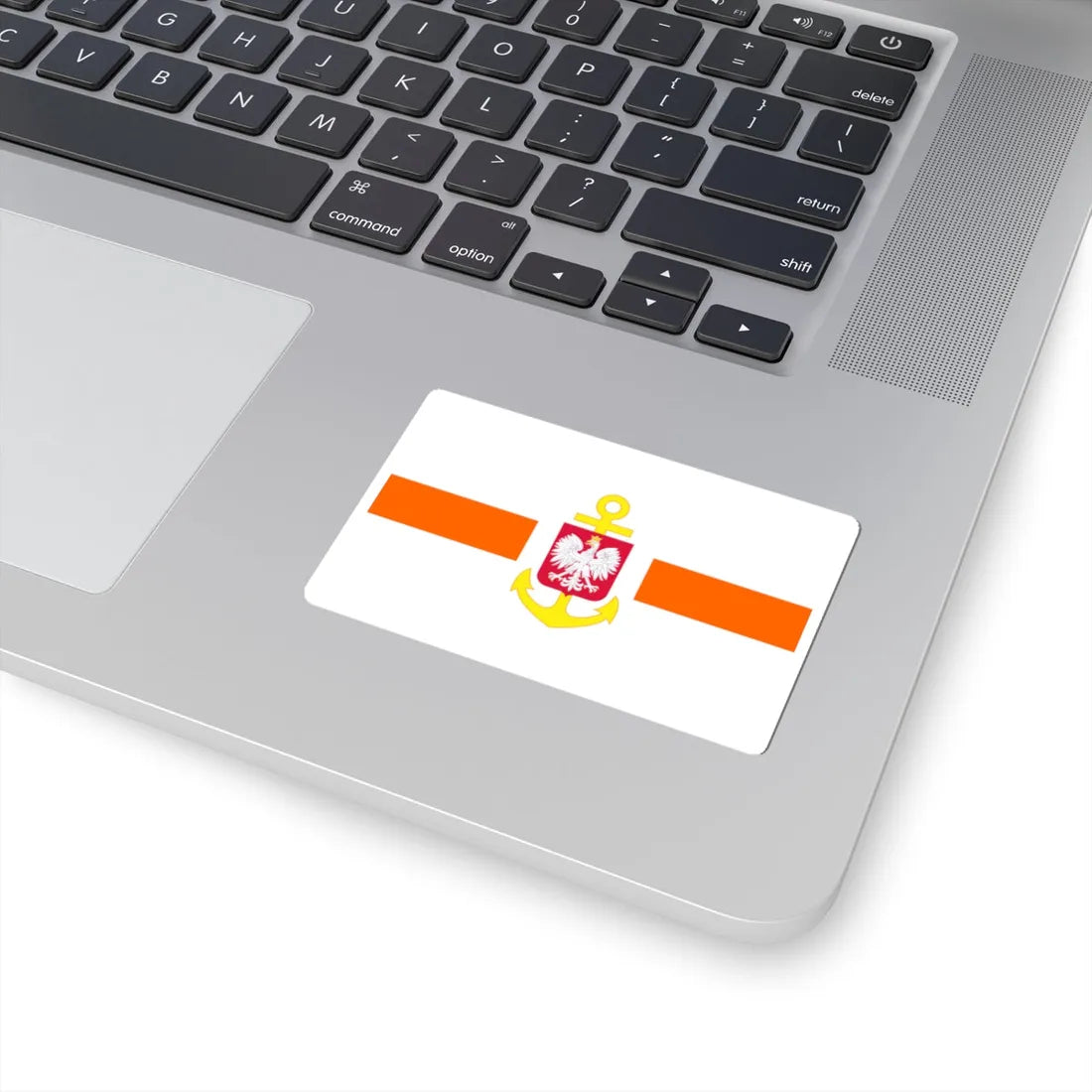 POL service flag orange (Poland) STICKER Vinyl Kiss-Cut Decal - The Sticker Space