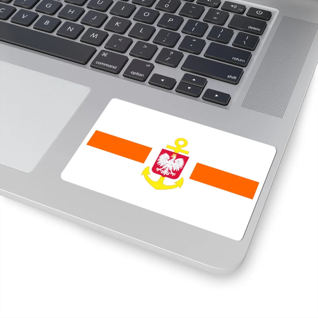 POL service flag orange (Poland) STICKER Vinyl Kiss-Cut Decal - The Sticker Space