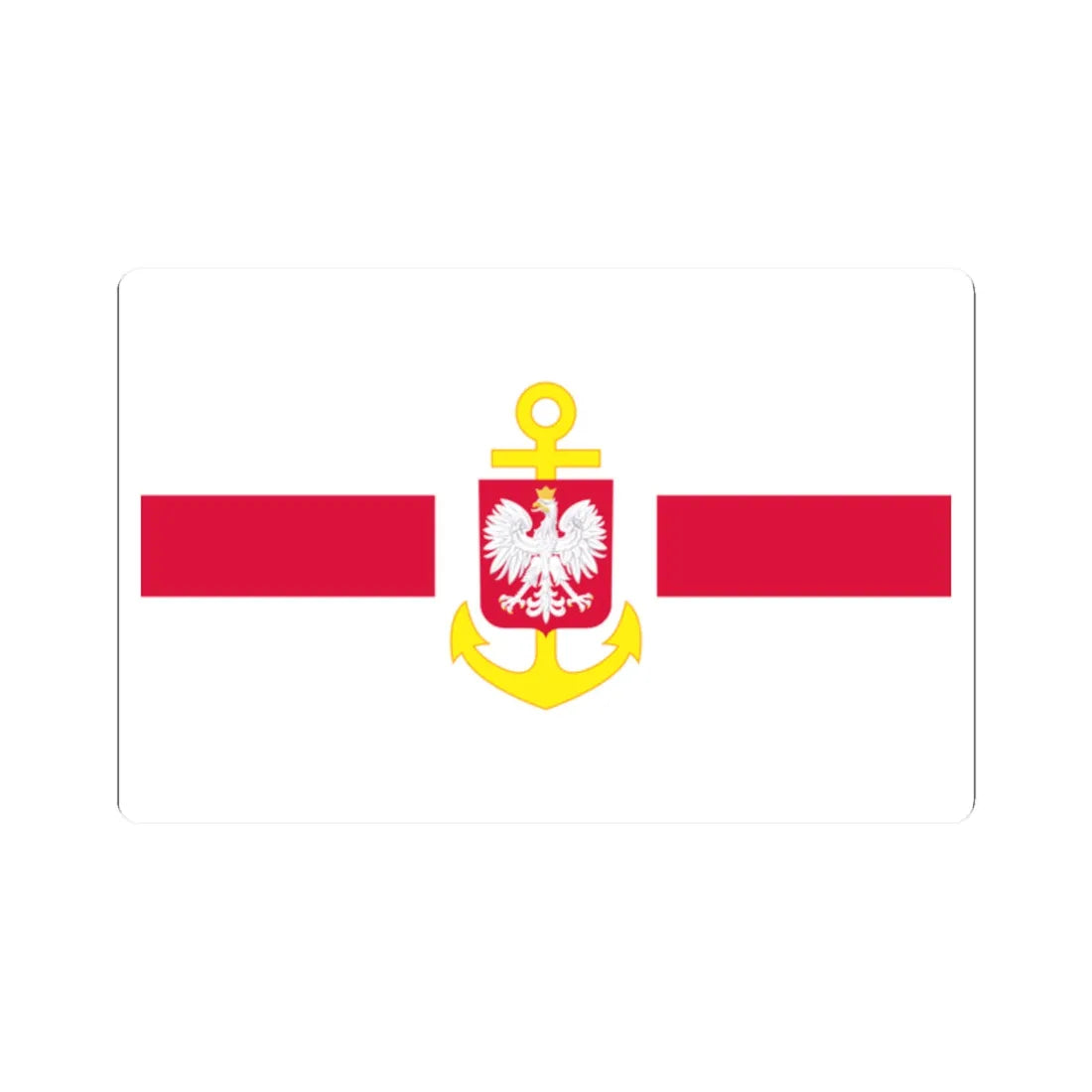 POL service flag red (Poland) STICKER Vinyl Kiss-Cut Decal 2 Inch White - The Sticker Space