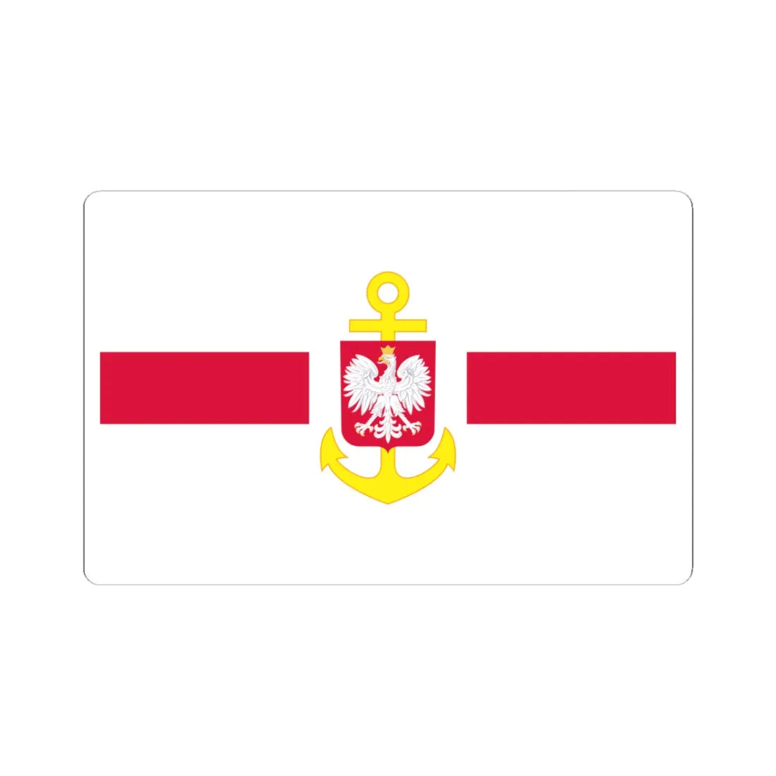 POL service flag red (Poland) STICKER Vinyl Kiss-Cut Decal 3 Inch White - The Sticker Space