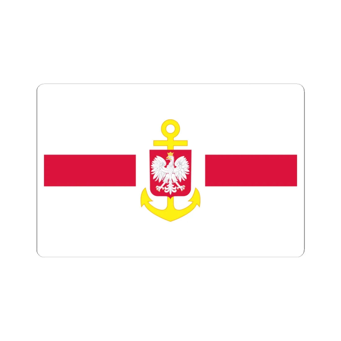 POL service flag red (Poland) STICKER Vinyl Kiss-Cut Decal 4 Inch White - The Sticker Space