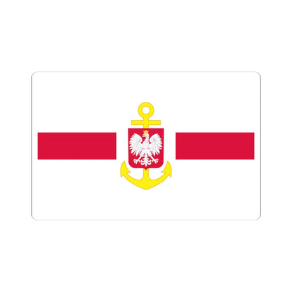 POL service flag red (Poland) STICKER Vinyl Kiss-Cut Decal 4 Inch White - The Sticker Space