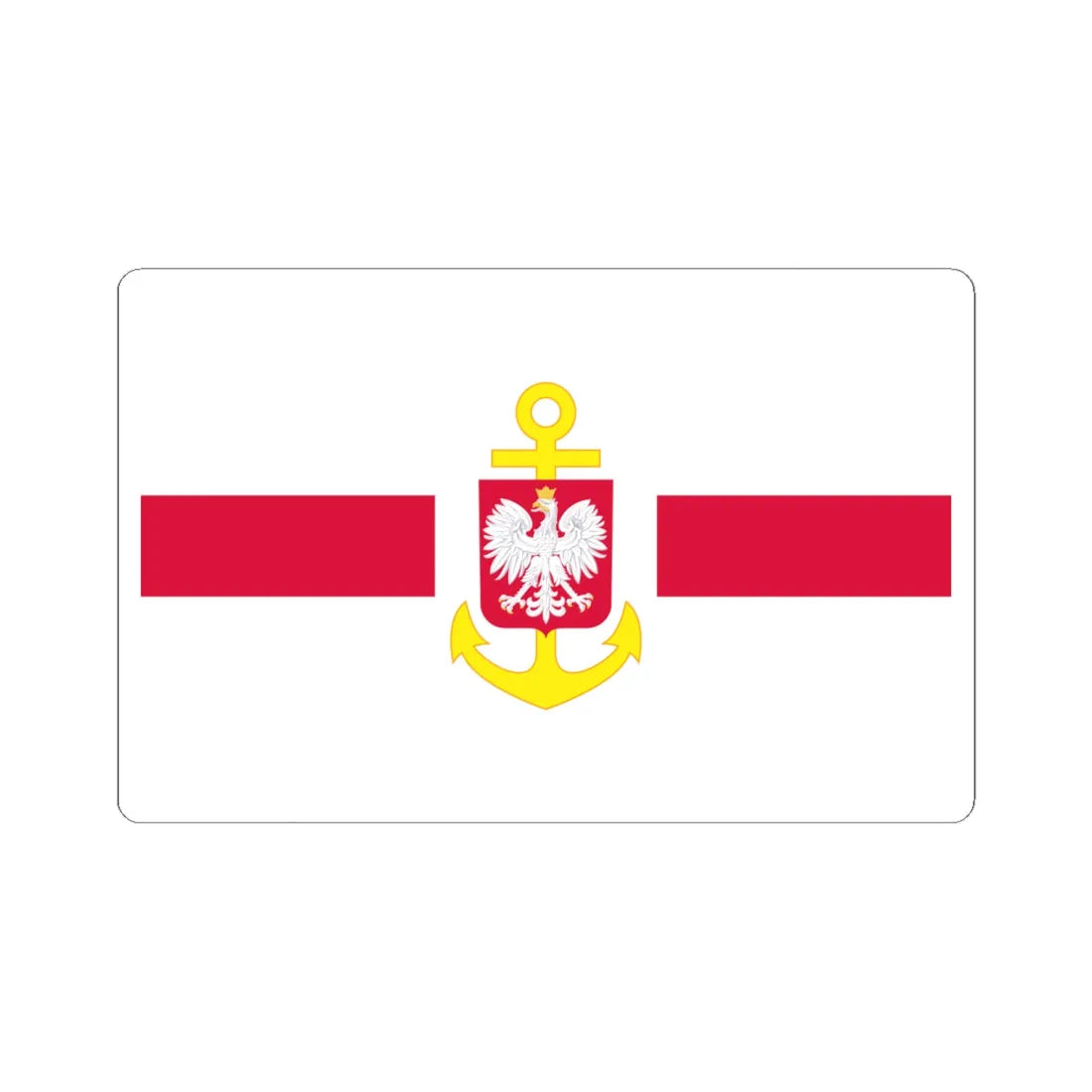POL service flag red (Poland) STICKER Vinyl Kiss-Cut Decal 6 Inch White - The Sticker Space