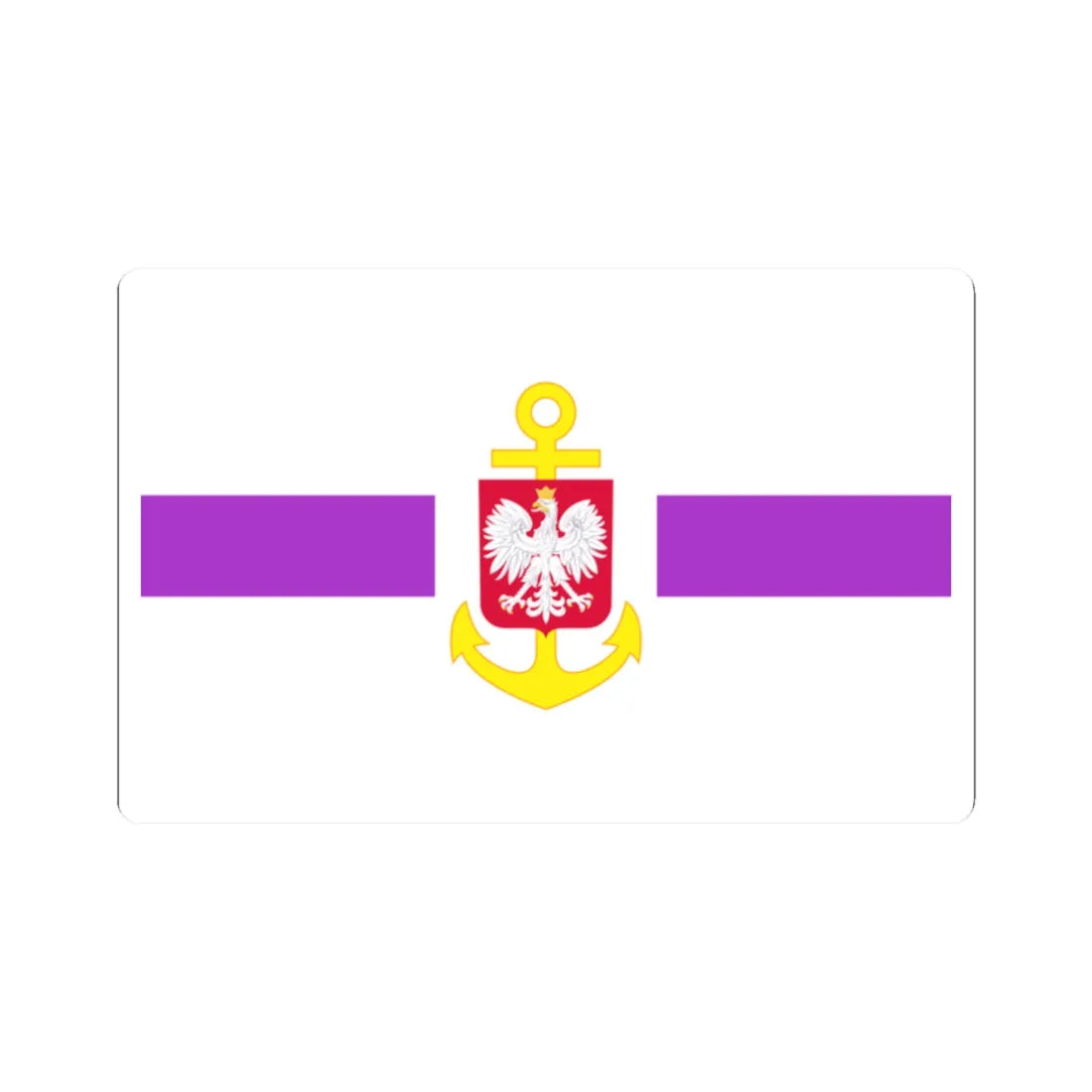 POL service flag violet (Poland) STICKER Vinyl Kiss-Cut Decal 2 Inch White - The Sticker Space