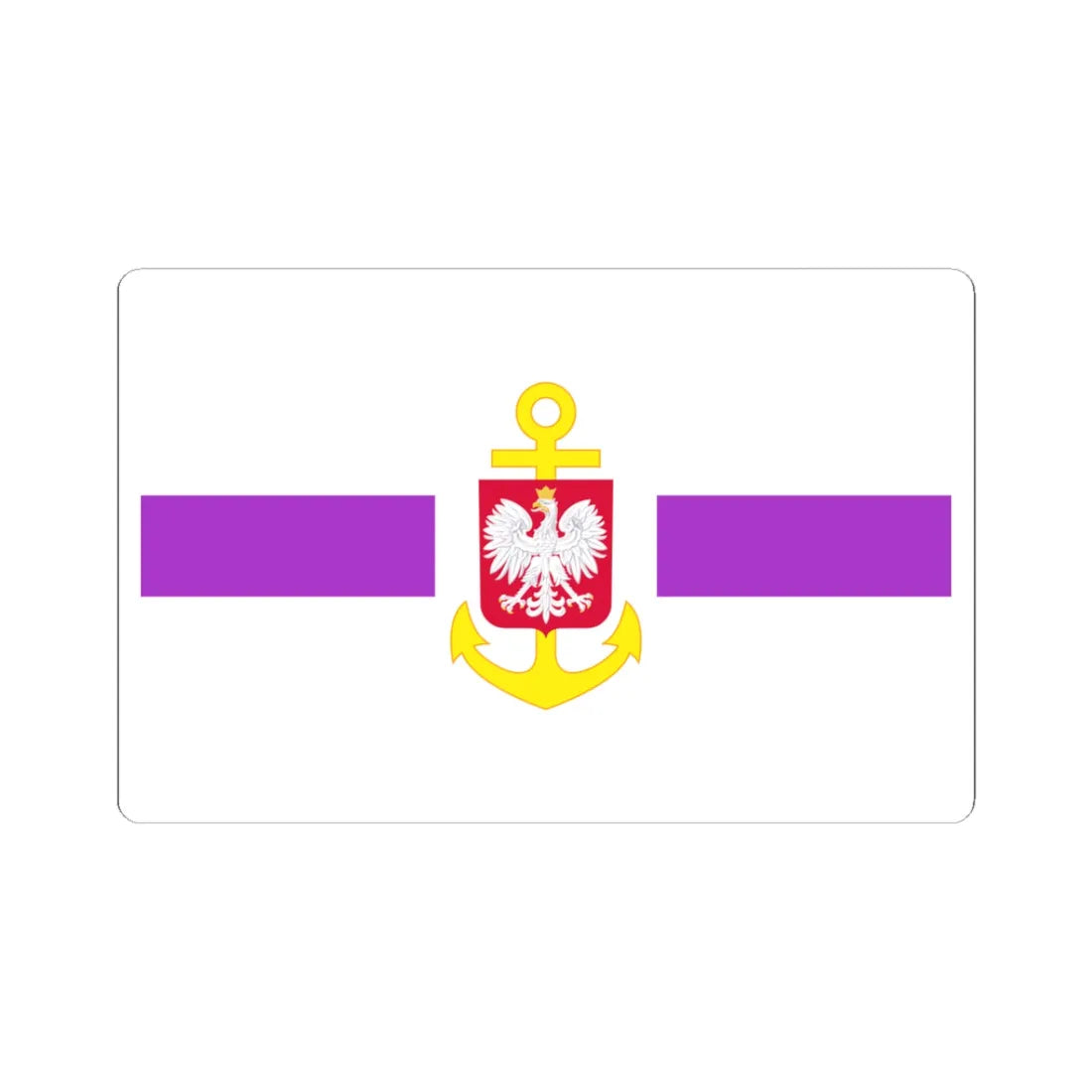 POL service flag violet (Poland) STICKER Vinyl Kiss-Cut Decal 3 Inch White - The Sticker Space