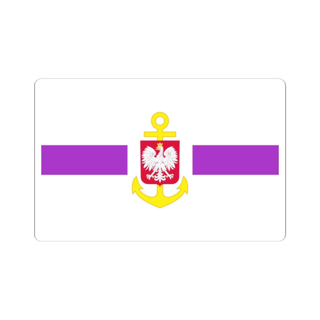 POL service flag violet (Poland) STICKER Vinyl Kiss-Cut Decal 4 Inch White - The Sticker Space