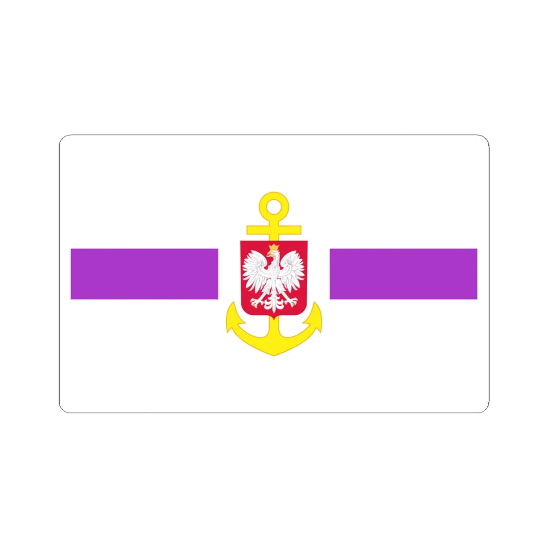 POL service flag violet (Poland) STICKER Vinyl Kiss-Cut Decal 6 Inch White - The Sticker Space