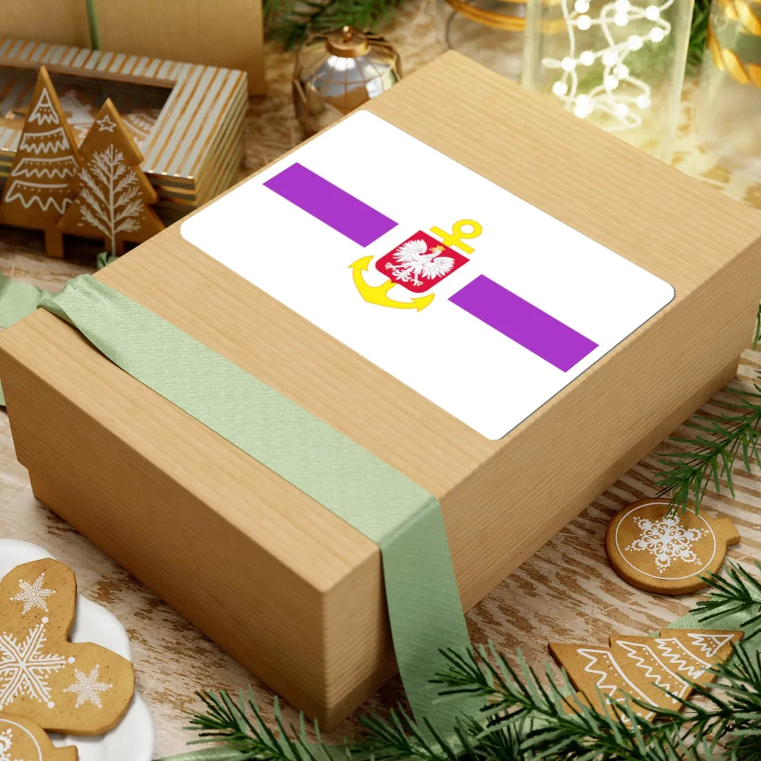 POL service flag violet (Poland) STICKER Vinyl Kiss-Cut Decal - The Sticker Space