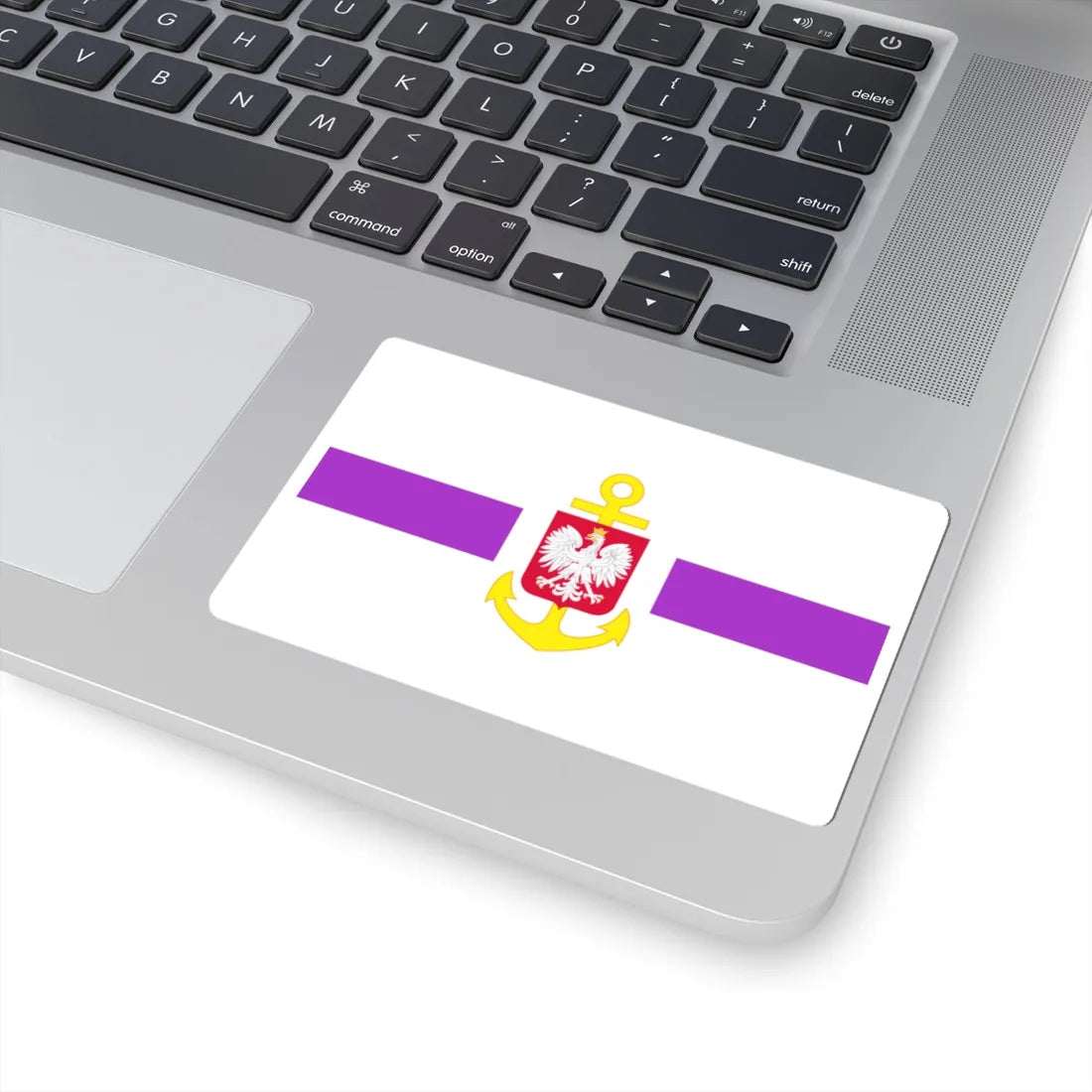 POL service flag violet (Poland) STICKER Vinyl Kiss-Cut Decal - The Sticker Space