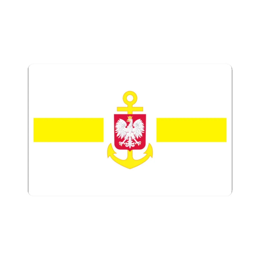 POL service flag yellow (Poland) STICKER Vinyl Kiss-Cut Decal 2 Inch White - The Sticker Space