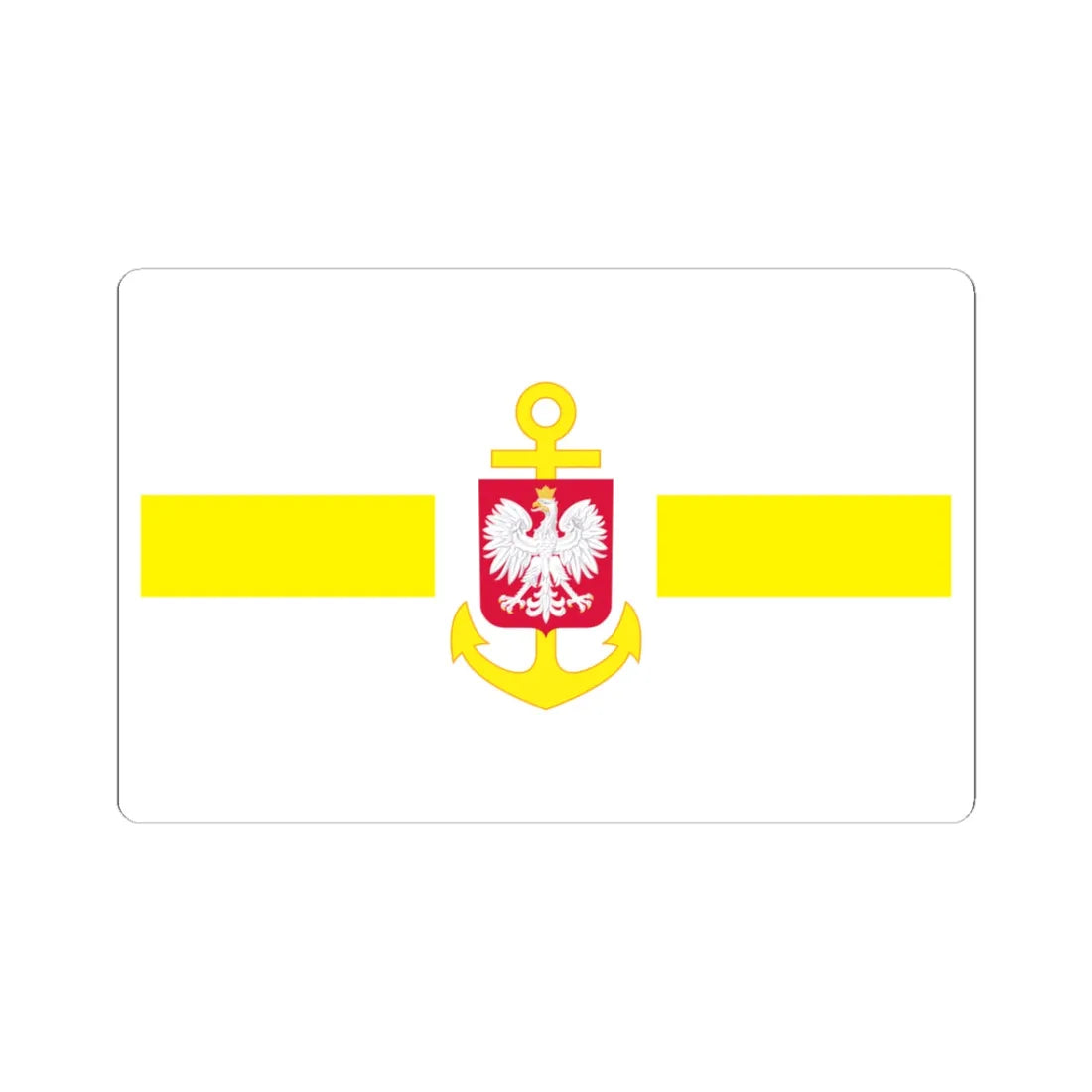 POL service flag yellow (Poland) STICKER Vinyl Kiss-Cut Decal 3 Inch White - The Sticker Space