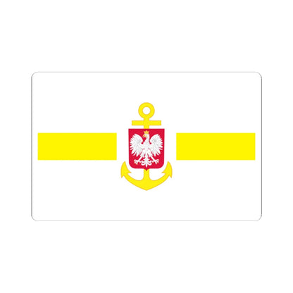 POL service flag yellow (Poland) STICKER Vinyl Kiss-Cut Decal 3 Inch White - The Sticker Space
