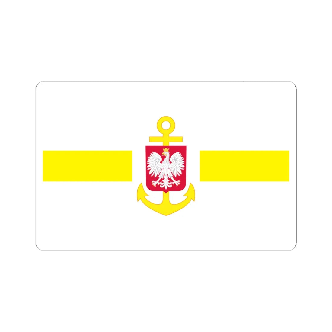 POL service flag yellow (Poland) STICKER Vinyl Kiss-Cut Decal 4 Inch White - The Sticker Space