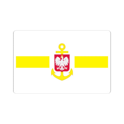 POL service flag yellow (Poland) STICKER Vinyl Kiss-Cut Decal 4 Inch White - The Sticker Space