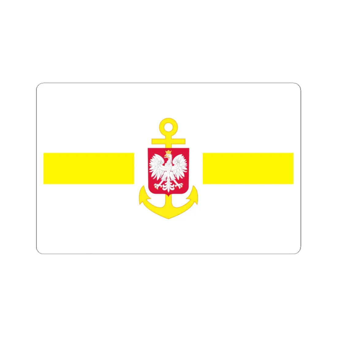 POL service flag yellow (Poland) STICKER Vinyl Kiss-Cut Decal 6 Inch White - The Sticker Space