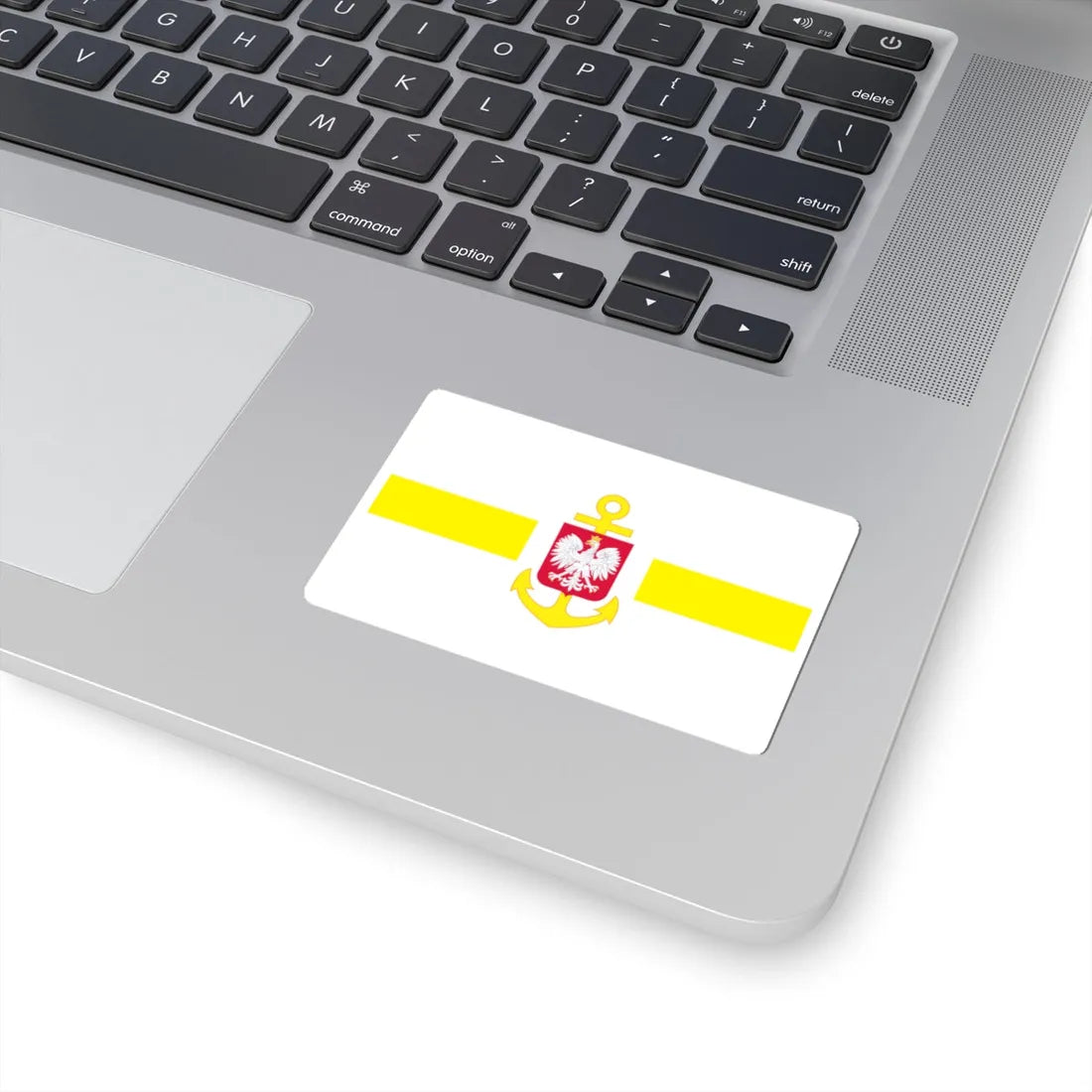 POL service flag yellow (Poland) STICKER Vinyl Kiss-Cut Decal - The Sticker Space