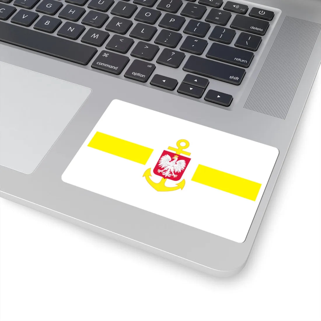 POL service flag yellow (Poland) STICKER Vinyl Kiss-Cut Decal - The Sticker Space