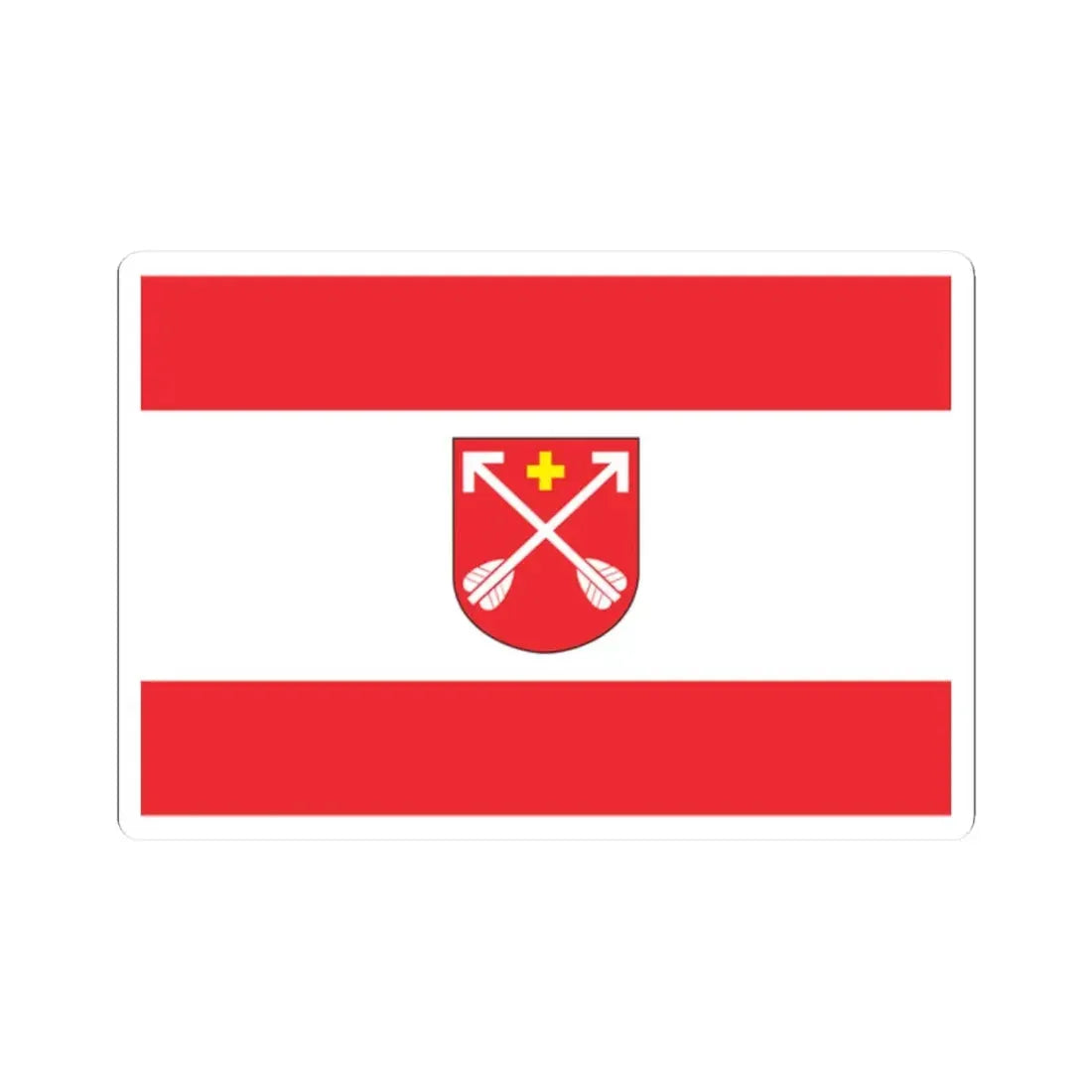 POL Strzelno flag (Poland) STICKER Vinyl Kiss-Cut Decal 2 Inch White - The Sticker Space