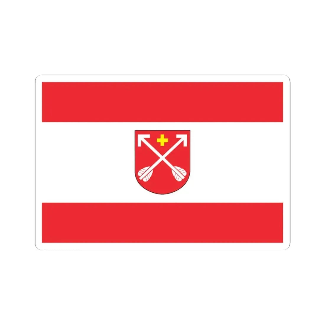 POL Strzelno flag (Poland) STICKER Vinyl Kiss-Cut Decal 3 Inch White - The Sticker Space