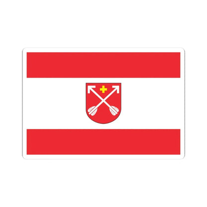 POL Strzelno flag (Poland) STICKER Vinyl Kiss-Cut Decal 3 Inch White - The Sticker Space