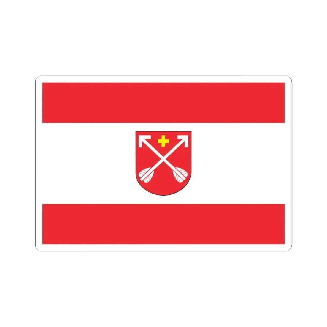 POL Strzelno flag (Poland) STICKER Vinyl Kiss-Cut Decal 4 Inch White - The Sticker Space