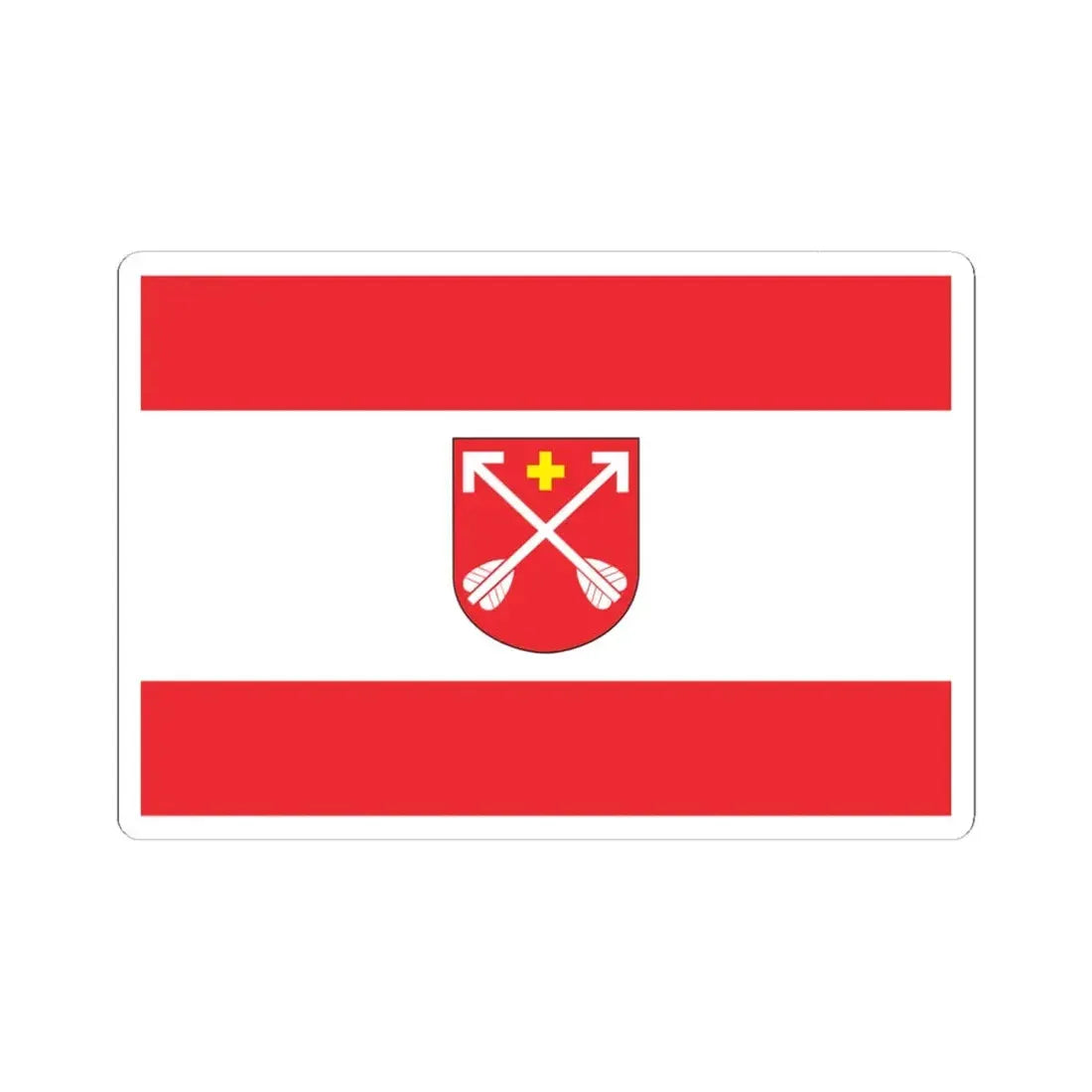 POL Strzelno flag (Poland) STICKER Vinyl Kiss-Cut Decal 6 Inch White - The Sticker Space