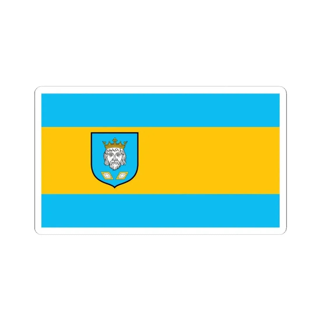 POL Szamotuły flag (Poland) STICKER Vinyl Kiss-Cut Decal 6 Inch White - The Sticker Space