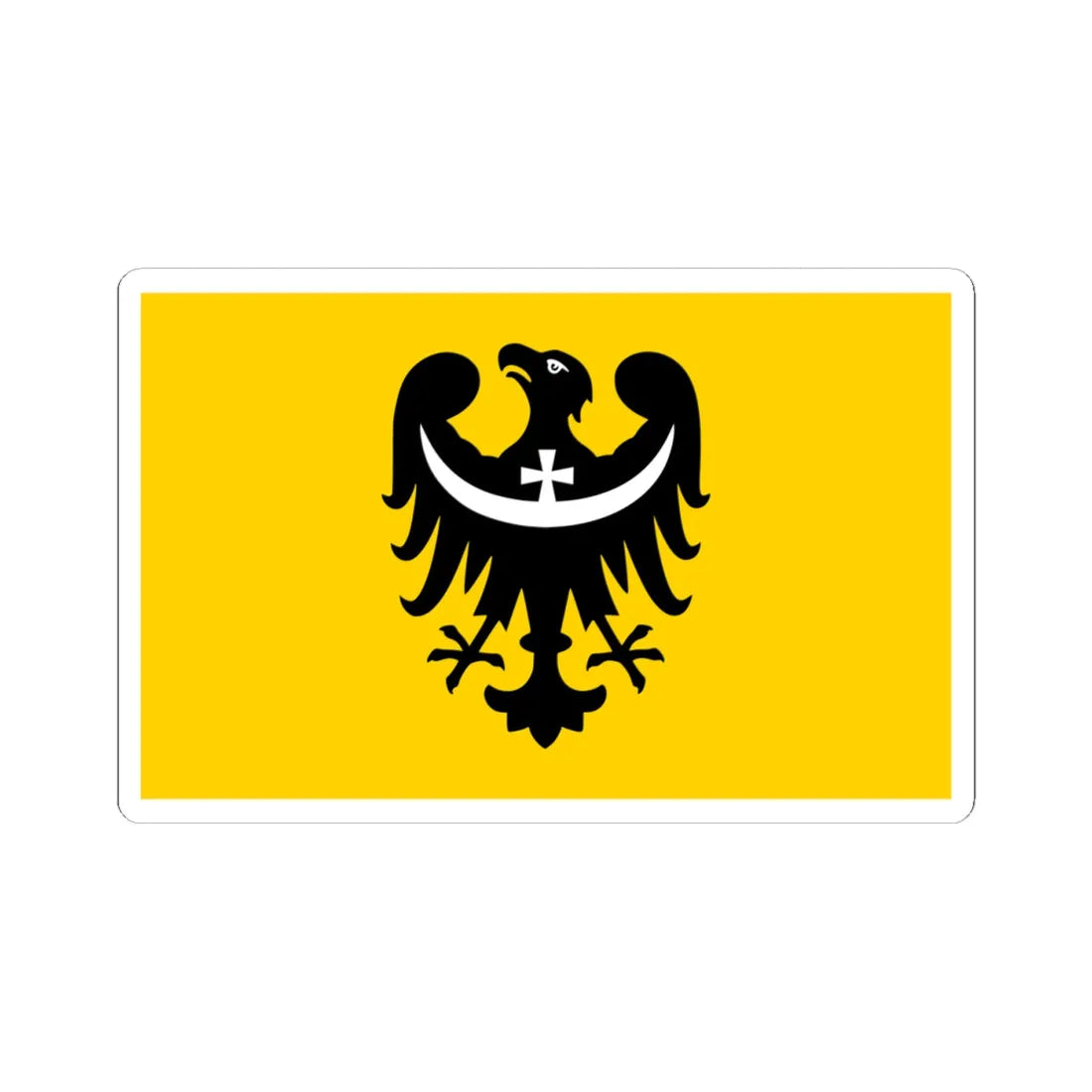 POL woj dolnoslaskie FLAG 2009 (Poland) STICKER Vinyl Kiss-Cut Decal 4 Inch White - The Sticker Space