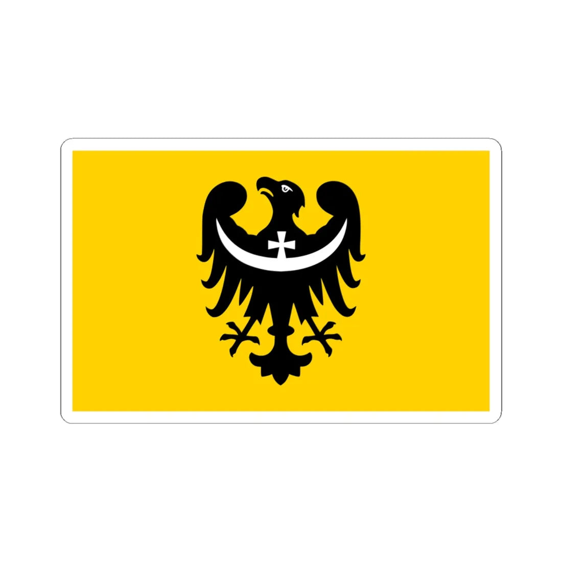 POL woj dolnoslaskie FLAG 2009 (Poland) STICKER Vinyl Kiss-Cut Decal 6 Inch White - The Sticker Space