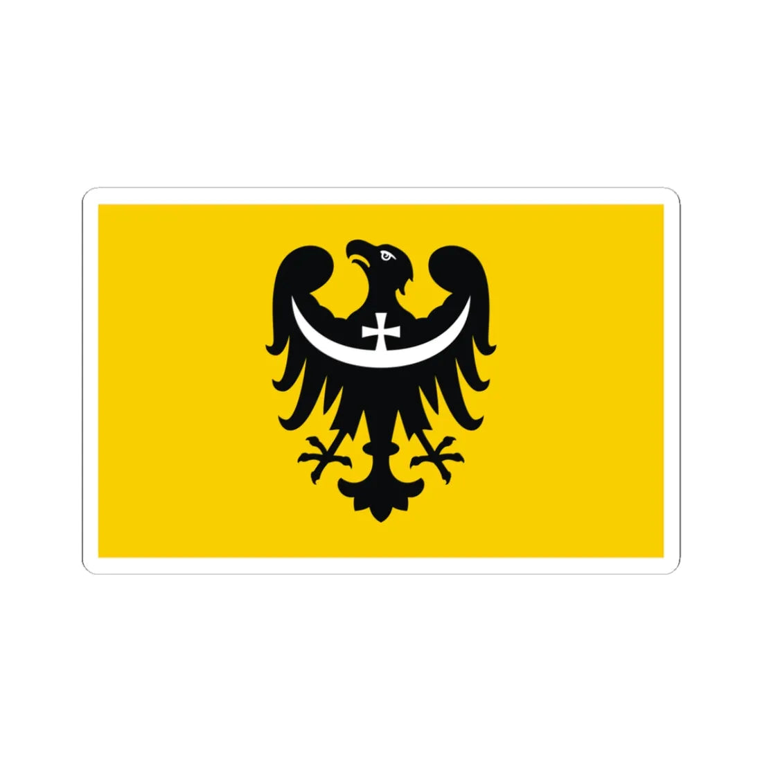 POL wojewodztwo dolnoslaskie flag (Poland) STICKER Vinyl Kiss-Cut Decal 3 Inch White - The Sticker Space