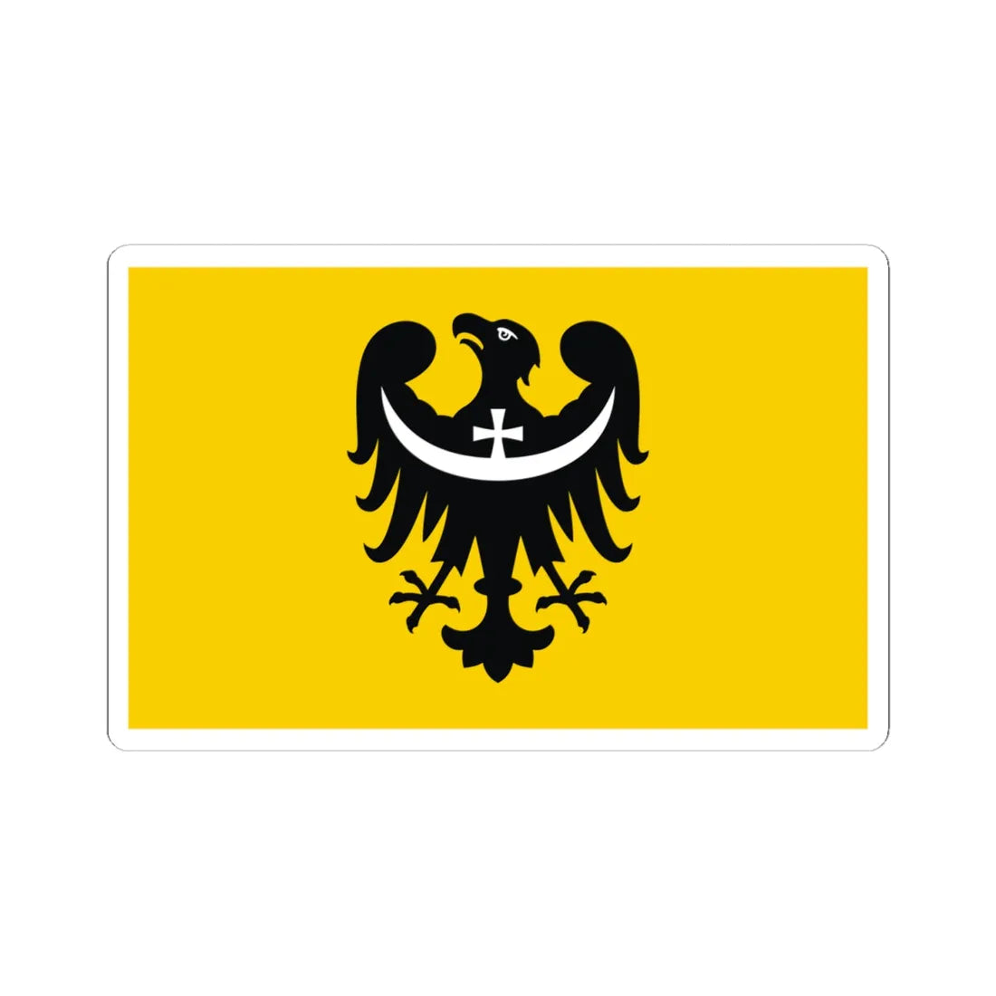 POL wojewodztwo dolnoslaskie flag (Poland) STICKER Vinyl Kiss-Cut Decal 4 Inch White - The Sticker Space